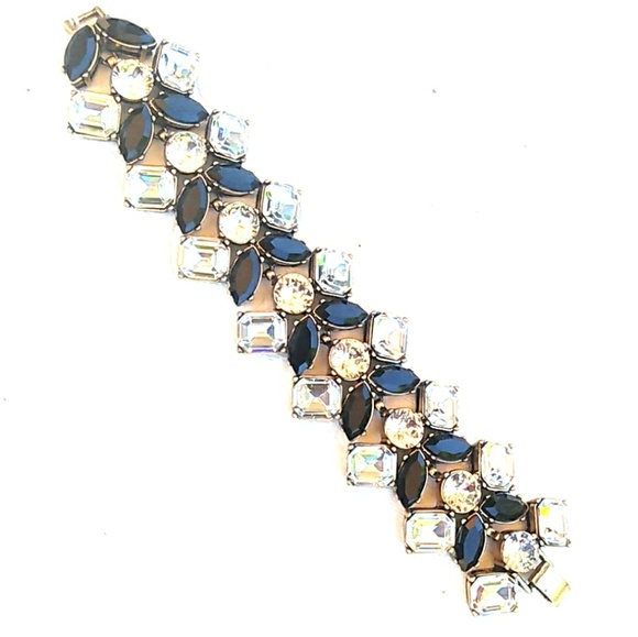 J. Crew Jewelry - 🆕 NWOT J Crew Chunky Gold B/W Rhinestone Bracelet